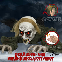 Laden Sie das Bild in den Galerie-Viewer, Halloween Dekoration kriechender Zombie 167 cm  LED-Lichter Soundfunktion