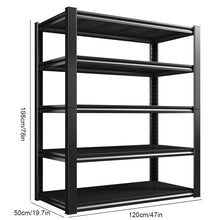 Laden Sie das Bild in den Galerie-Viewer, Kinderleichter Aufbau! Schwerlastregale der neuen Generation. 80-200 cm Höhe. Verschiedene Größen. Mit 3, 4 oder 5 Böden.