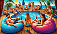 Laden Sie das Bild in den Galerie-Viewer, Sitzkissen (fertig befüllt) Liegekissen, Sitzsack Größen bis 180 x 145 cm Sessel Sofa Kissen Sitzsäcke