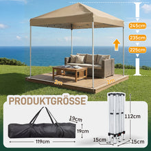 Laden Sie das Bild in den Galerie-Viewer, Faltpavillon 2 x 2 m Pop-Up – Partyzelt, Eventzelt &amp; Gartenzelt mit 4 Moskitonetzen in Grau, Blau oder beige