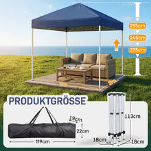 Laden Sie das Bild in den Galerie-Viewer, Faltpavillon 2 x 2 m Pop-Up – Partyzelt, Eventzelt &amp; Gartenzelt mit 4 Moskitonetzen in Grau, Blau oder beige