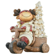 Laden Sie das Bild in den Galerie-Viewer, Weihnachtsdeko, Rentier mit Weihnachtsbaum, warme LED-Beleuchtung, Batteriebetrieb, In- und Outdoor, 44 cm