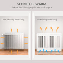 Laden Sie das Bild in den Galerie-Viewer, Heizkörperabdeckung mit Lamellendesign &amp; Ablagefläche – Weiß, 120 cm