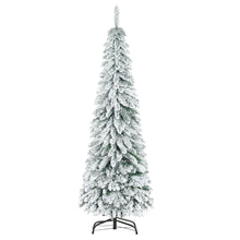 Laden Sie das Bild in den Galerie-Viewer, Künstlicher Weihnachtsbaum – 1,8 m, mit Kunstschnee, realistische Optik, schlankes Design, flammhemmend