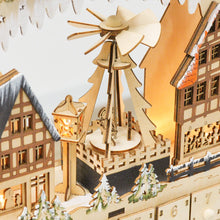 Laden Sie das Bild in den Galerie-Viewer, Adventskalender, Weihnachtsdorf, 18 LEDs, 24 Schubladen, wiederverwendbar, 45 x 9 x 42,5 cm
