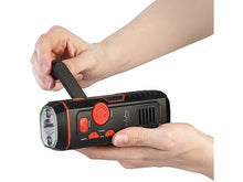 Laden Sie das Bild in den Galerie-Viewer, Taschenlampe Outdoor mit Kurbel inkl. Solar-Radio Kurbelradio. Überall einsetzbar. Unabhängig. Mit Sirene 120 db