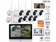 Laden Sie das Bild in den Galerie-Viewer, Kamera-Überwachungssystem (mit Monitor) mit 8 WLAN-Internetkameras QHD-Auflösung 2.304 x 1.296 Pixel (2K 1296p)