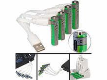 Laden Sie das Bild in den Galerie-Viewer, Neu: Kombi-Set Lithium-Ion-Akkus (USB-C Batterien aller Batteriesorten) welche sich überall aufladen lassen per USB