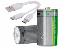 Laden Sie das Bild in den Galerie-Viewer, Neu: Kombi-Set Lithium-Ion-Akkus (USB-C Batterien aller Batteriesorten) welche sich überall aufladen lassen per USB