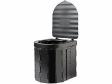 Laden Sie das Bild in den Galerie-Viewer, Faltbare mobile Toilette mit Deckel, 24 Beutel inklusive, bis 150 kg belastbar.