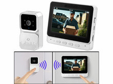 Laden Sie das Bild in den Galerie-Viewer, Funkklingel mit Video-Türsprechanlage inklusive Farb-Monitor. 4,3 Zoll Display. 10,9 cm.