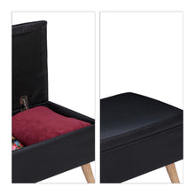 Laden Sie das Bild in den Galerie-Viewer, Sitztruhe 40 Liter. 80 x 40 x 39,5 cm. Mit Stauraum, Sitztruhe, Sitzhocker mit Leder-Polsterung.
