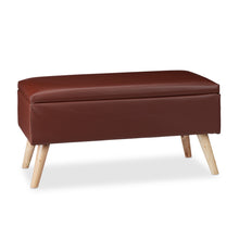 Laden Sie das Bild in den Galerie-Viewer, Sitztruhe 40 Liter. 80 x 40 x 39,5 cm. Mit Stauraum, Sitztruhe, Sitzhocker mit Leder-Polsterung.