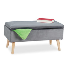 Laden Sie das Bild in den Galerie-Viewer, Sitztruhe 40 Liter. 80 x 40 x 39,5 cm. Mit Stauraum, Sitztruhe, Sitzhocker mit Stoff-Polsterung.