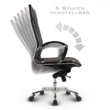 Laden Sie das Bild in den Galerie-Viewer, Design Chefsessel ELEGANTO hochwertiges Rindsleder 10 Jahre Garantie