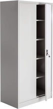 Laden Sie das Bild in den Galerie-Viewer, Aktenschrank (Stahlschrank) mit Fächern, abschließbar, 2 Flügeltüren (180x80x40 cm)