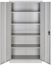 Laden Sie das Bild in den Galerie-Viewer, Aktenschrank (Stahlschrank) mit Fächern, abschließbar, 2 Flügeltüren (180x80x40 cm)