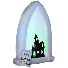 Laden Sie das Bild in den Galerie-Viewer, Aufblasbarer Grabstein Halloweendeko mit Lichtprojektion und Gebläse 1,50 x 0,90 x 2,10 m