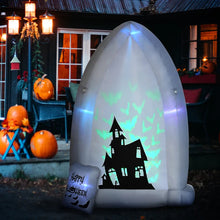 Laden Sie das Bild in den Galerie-Viewer, Aufblasbarer Grabstein Halloweendeko mit Lichtprojektion und Gebläse 1,50 x 0,90 x 2,10 m