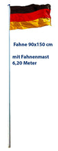 Laden Sie das Bild in den Galerie-Viewer, Fahnenmast 6,20 Meter mit Flagge 90x150 cm (Nettopreis 69,-)
