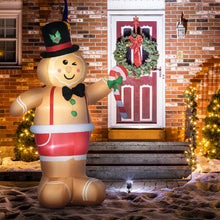Laden Sie das Bild in den Galerie-Viewer, Aufblasbarer Lebkuchenmann, 238 cm mit LED-Beleuchtung. Weihnachten Deko Luftfigur wetterfest