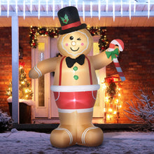 Laden Sie das Bild in den Galerie-Viewer, Aufblasbarer Lebkuchenmann, 238 cm mit LED-Beleuchtung. Weihnachten Deko Luftfigur wetterfest