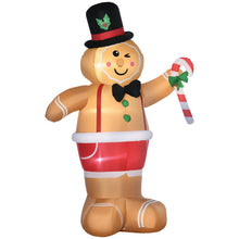 Laden Sie das Bild in den Galerie-Viewer, Aufblasbarer Lebkuchenmann, 238 cm mit LED-Beleuchtung. Weihnachten Deko Luftfigur wetterfest