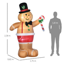 Laden Sie das Bild in den Galerie-Viewer, Aufblasbarer Lebkuchenmann, 238 cm mit LED-Beleuchtung. Weihnachten Deko Luftfigur wetterfest