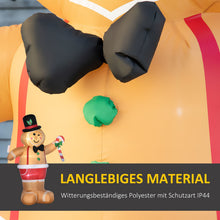 Laden Sie das Bild in den Galerie-Viewer, Aufblasbarer Lebkuchenmann, 238 cm mit LED-Beleuchtung. Weihnachten Deko Luftfigur wetterfest