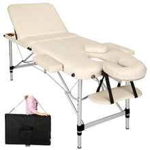 Laden Sie das Bild in den Galerie-Viewer, Aluminium-Massageliege Massagetisch Massagebank, 3 Zonen klappbar inkl. Tasche