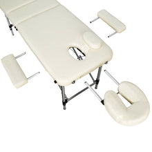 Laden Sie das Bild in den Galerie-Viewer, Aluminium-Massageliege Massagetisch Massagebank, 3 Zonen klappbar inkl. Tasche