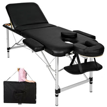 Laden Sie das Bild in den Galerie-Viewer, Aluminium-Massageliege Massagetisch Massagebank, 3 Zonen klappbar inkl. Tasche