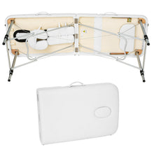 Laden Sie das Bild in den Galerie-Viewer, Aluminium-Massageliege Massagetisch Massagebank, 3 Zonen klappbar inkl. Tasche