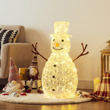 Laden Sie das Bild in den Galerie-Viewer, Schneemann Weihnachtsdeko mit LED-Beleuchtung warmweiß, 90cm