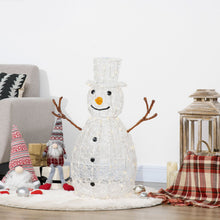 Laden Sie das Bild in den Galerie-Viewer, Schneemann Weihnachtsdeko mit LED-Beleuchtung warmweiß, 90cm