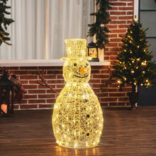 Laden Sie das Bild in den Galerie-Viewer, Schneemann Weihnachtsdeko mit LED-Beleuchtung warmweiß, 90cm