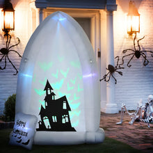 Laden Sie das Bild in den Galerie-Viewer, Aufblasbarer Grabstein Halloweendeko mit Lichtprojektion und Gebläse 1,50 x 0,90 x 2,10 m