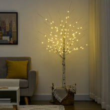 Laden Sie das Bild in den Galerie-Viewer, Birkenbaum Weihnachtsdeko mit LED-Beleuchtung warmweiß, 150cm
