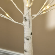 Laden Sie das Bild in den Galerie-Viewer, Birkenbaum Weihnachtsdeko mit LED-Beleuchtung warmweiß, 150cm