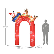 Laden Sie das Bild in den Galerie-Viewer, Aufblasbarer Weihnachtsbogen mit Rentierschlitten, 270 cm mit LED-Beleuchtung. Weihnachten Deko Luftfigur, wetterfest