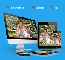 Laden Sie das Bild in den Galerie-Viewer, Überwachungskamera 4x Livebild Kamera Set mit 31 cm Monitor. 5 Megapixel. Schwenkbar. App.