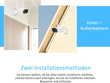 Laden Sie das Bild in den Galerie-Viewer, Überwachungskamera 4x Livebild Kamera Set mit 31 cm Monitor. 5 Megapixel. Schwenkbar. App.