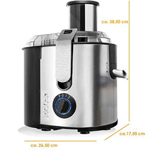 Laden Sie das Bild in den Galerie-Viewer, Entsafter für Obst und Gemüse aus Edelstahl 1.100 Watt, große 85 mm Einfüllöffnung. 3 Geschwindigkeitsstufen, Saftpresse (Juicer)