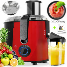 Laden Sie das Bild in den Galerie-Viewer, Entsafter für Obst und Gemüse aus Edelstahl 1.100 Watt, große 85 mm Einfüllöffnung. 3 Geschwindigkeitsstufen, Saftpresse (Juicer)