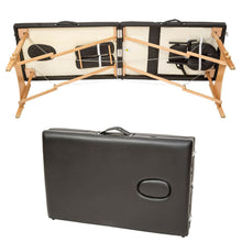 Laden Sie das Bild in den Galerie-Viewer, Holz-Massageliege Massagetisch Massagebank, 3 Zonen. Klappbar inkl. Tasche