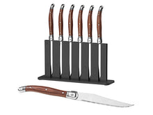 Laden Sie das Bild in den Galerie-Viewer, 12er-Set exklusive Laguiole-Steakmesser für Ihre exklusive Grillparty. Holz, schwarz oder Edelstahl.