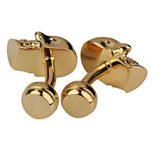 Laden Sie das Bild in den Galerie-Viewer, 1 Paar Manschettenköpfe gold, Skull, Totenkopf, massiv und hochwertig.