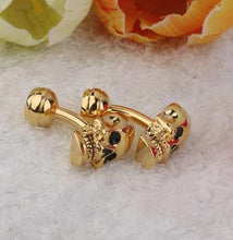 Laden Sie das Bild in den Galerie-Viewer, 1 Paar Manschettenköpfe gold, Skull, Totenkopf, massiv und hochwertig.