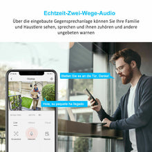 Laden Sie das Bild in den Galerie-Viewer, Überwachungskamera 4x Livebild Kamera Set mit 31 cm Monitor. 5 Megapixel. Schwenkbar. App.