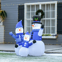 Laden Sie das Bild in den Galerie-Viewer, Aufblasbare Schneemann-Familie, 120 cm mit LED-Beleuchtung. Weihnachten Deko Luftfigur